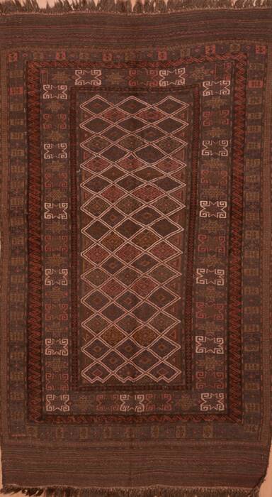 Kilim Brown Flat Woven 410 X 86  Area Rug 100-109425 Image 0