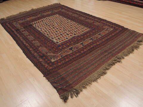 Baluch Beige Hand Knotted 60 X 90  Area Rug 100-109432 Image 3