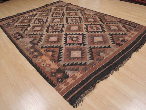 Kilim Brown Flat Woven 67 X 94  Area Rug 100-109436 Image 4