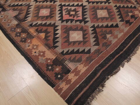Kilim Brown Flat Woven 67 X 94  Area Rug 100-109436 Image 5