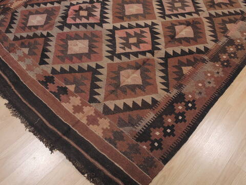 Kilim Brown Flat Woven 67 X 94  Area Rug 100-109436 Image 7