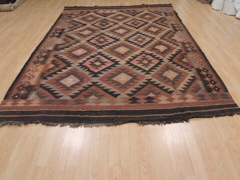Kilim Brown Flat Woven 67 X 94  Area Rug 100-109436 Image 9