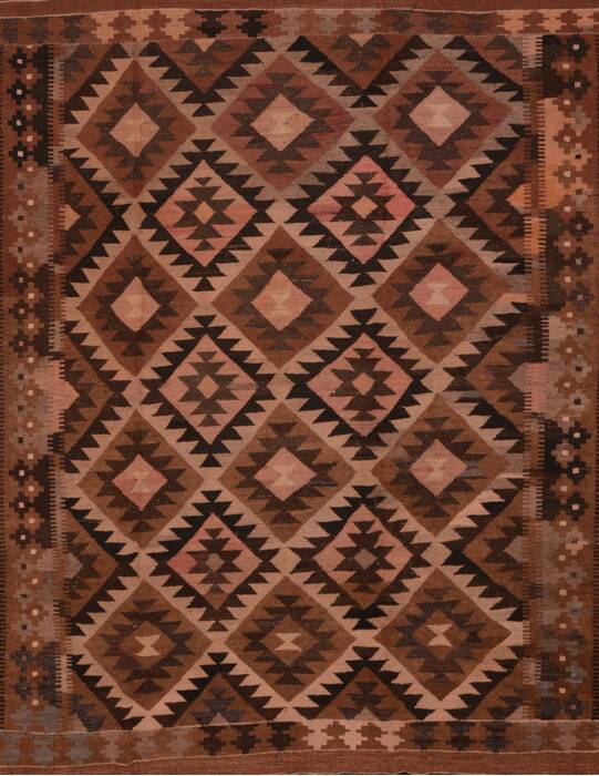 Kilim Brown Flat Woven 67 X 94  Area Rug 100-109436 Image 0