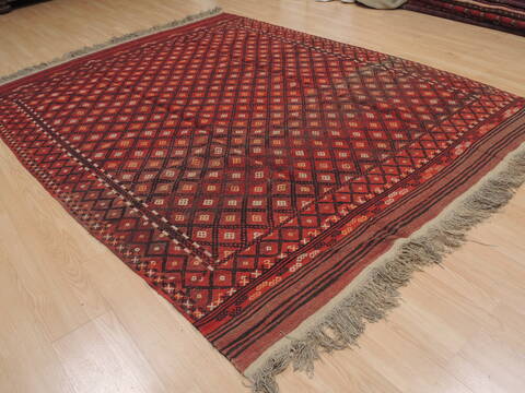Kilim Red Flat Woven 74 X 90  Area Rug 100-109438 Image 5