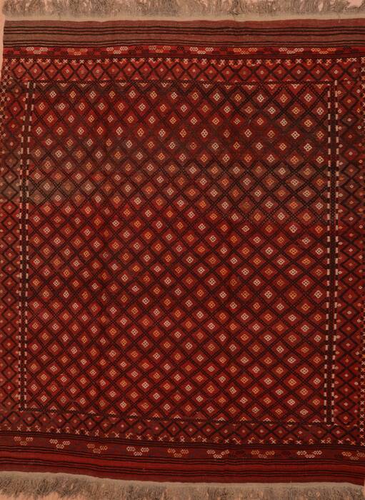 Kilim Red Flat Woven 74 X 90  Area Rug 100-109438 Image 0