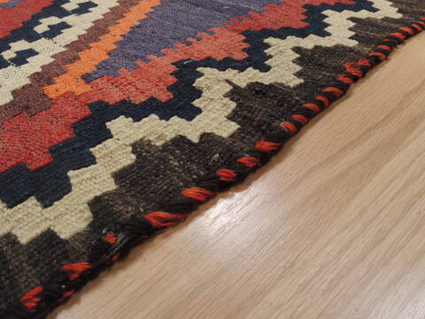 Kilim Red Runner Flat Woven 45 X 92  Area Rug 100-109439 Image 13