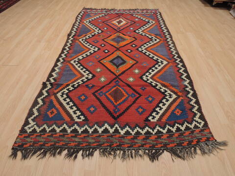 Kilim Red Runner Flat Woven 45 X 92  Area Rug 100-109439 Image 1