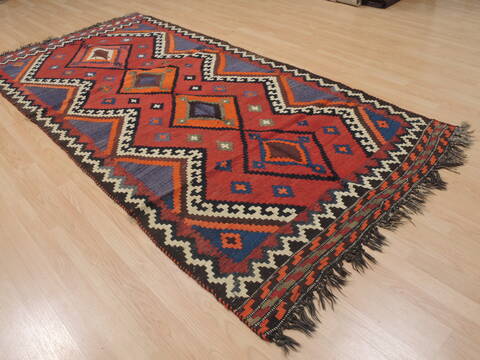 Kilim Red Runner Flat Woven 45 X 92  Area Rug 100-109439 Image 3