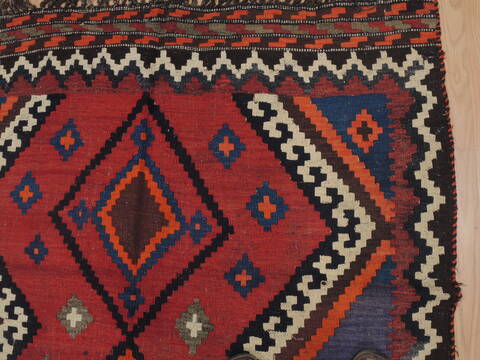 Kilim Red Runner Flat Woven 45 X 92  Area Rug 100-109439 Image 4