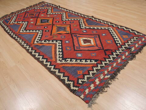 Kilim Red Runner Flat Woven 45 X 92  Area Rug 100-109439 Image 7