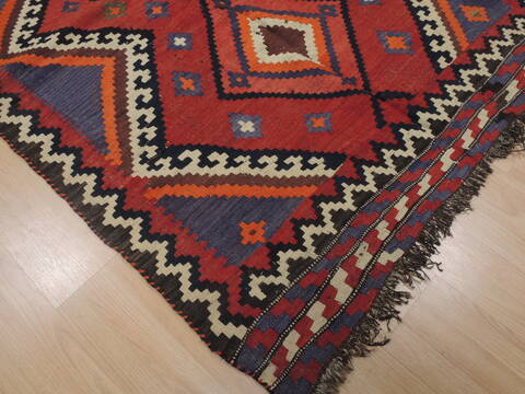 Kilim Red Runner Flat Woven 45 X 92  Area Rug 100-109439 Image 8