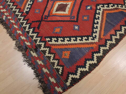 Kilim Red Runner Flat Woven 45 X 92  Area Rug 100-109439 Image 9