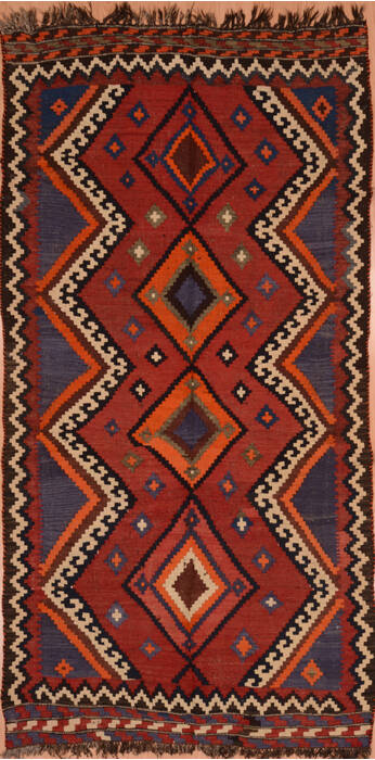 Kilim Red Runner Flat Woven 45 X 92  Area Rug 100-109439 Image 0