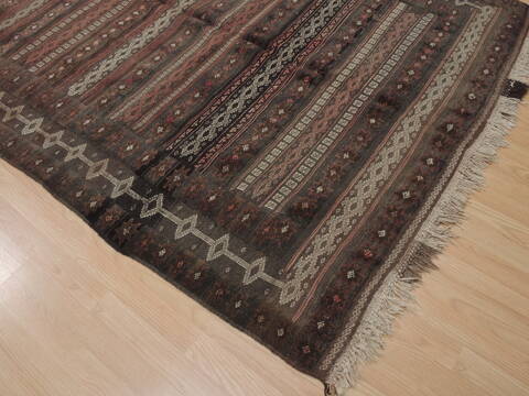 Kilim Brown Flat Woven 56 X 911  Area Rug 100-109442 Image 10