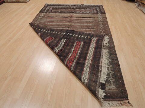 Kilim Brown Flat Woven 56 X 911  Area Rug 100-109442 Image 16