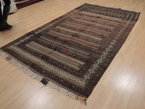 Kilim Brown Flat Woven 56 X 911  Area Rug 100-109442 Image 2
