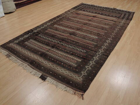 Kilim Brown Flat Woven 56 X 911  Area Rug 100-109442 Image 3
