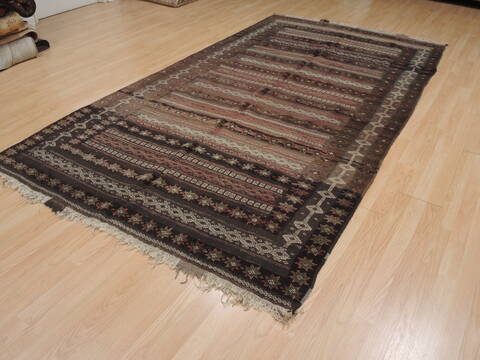Kilim Brown Flat Woven 56 X 911  Area Rug 100-109442 Image 6