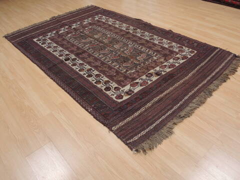 Kilim Brown Flat Woven 53 X 85  Area Rug 100-109446 Image 17