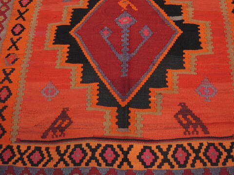 Kilim Red Runner Flat Woven 410 X 114  Area Rug 100-109455 Image 10