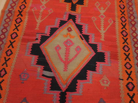 Kilim Red Runner Flat Woven 410 X 114  Area Rug 100-109455 Image 11