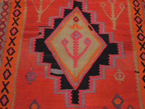 Kilim Red Runner Flat Woven 410 X 114  Area Rug 100-109455 Image 7
