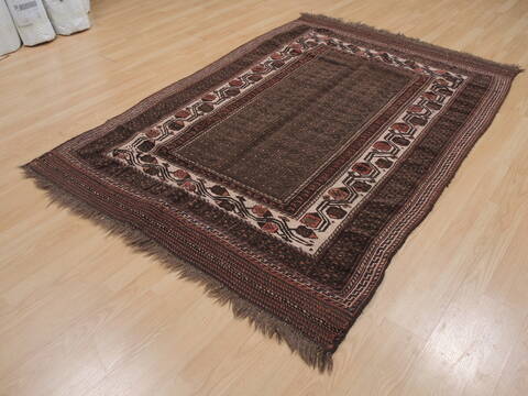 Kilim Brown Hand Knotted 48 X 69  Area Rug 100-109458 Image 1