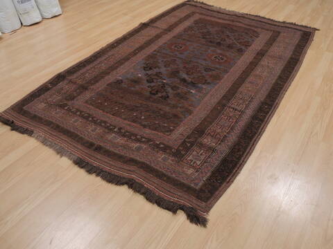 Kilim Brown Hand Knotted 411 X 711  Area Rug 100-109459 Image 2