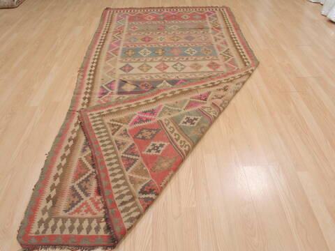 Kilim Brown Hand Knotted 48 X 94  Area Rug 100-109460 Image 13