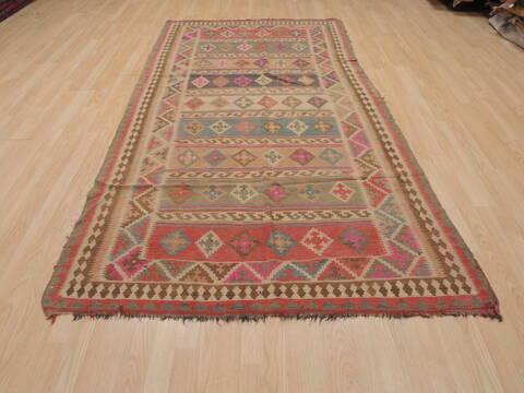 Kilim Brown Hand Knotted 48 X 94  Area Rug 100-109460 Image 1