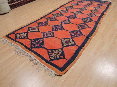 Kilim Red Runner Flat Woven 51 X 114  Area Rug 100-109466 Image 2