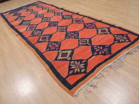 Kilim Red Runner Flat Woven 51 X 114  Area Rug 100-109466 Image 3