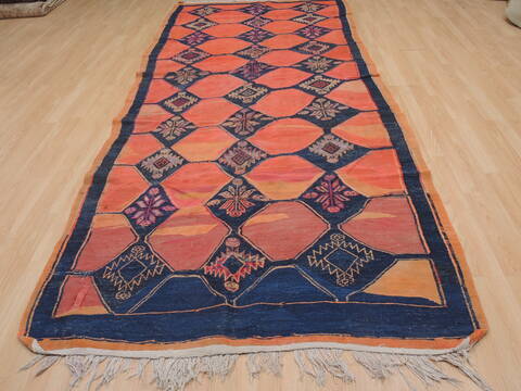 Kilim Red Runner Flat Woven 51 X 114  Area Rug 100-109466 Image 4
