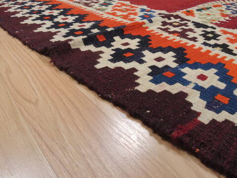 Kilim Red Hand Knotted 51 X 86  Area Rug 100-109467 Image 12