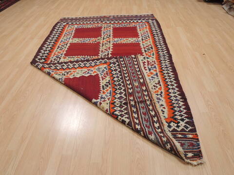 Kilim Red Hand Knotted 51 X 86  Area Rug 100-109467 Image 13