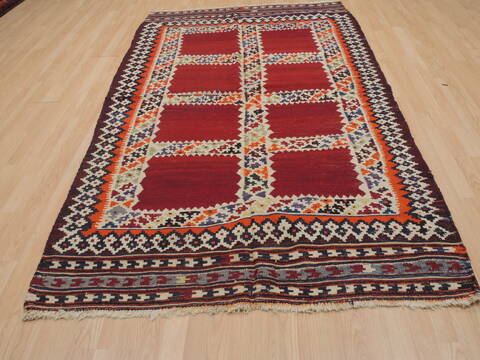 Kilim Red Hand Knotted 51 X 86  Area Rug 100-109467 Image 1