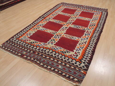 Kilim Red Hand Knotted 51 X 86  Area Rug 100-109467 Image 2