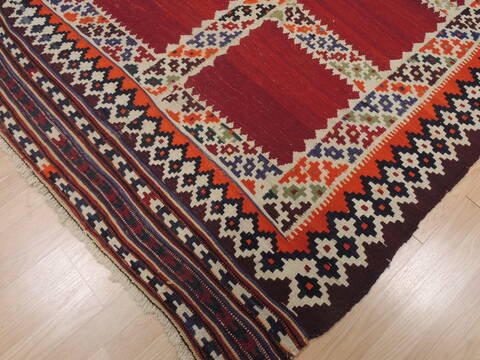 Kilim Red Hand Knotted 51 X 86  Area Rug 100-109467 Image 9