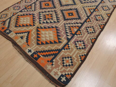 Kilim Beige Runner Flat Woven 55 X 150  Area Rug 100-109471 Image 11