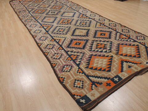 Kilim Beige Runner Flat Woven 55 X 150  Area Rug 100-109471 Image 2