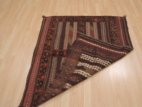 Kilim Brown Square Hand Knotted 38 X 44  Area Rug 100-109478 Image 14