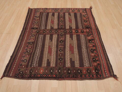 Kilim Brown Square Hand Knotted 38 X 44  Area Rug 100-109478 Image 1