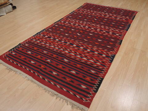 Kilim Red Runner Flat Woven 43 X 92  Area Rug 100-109494 Image 14