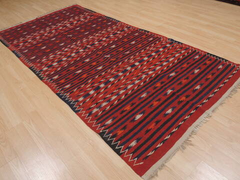 Kilim Red Runner Flat Woven 43 X 92  Area Rug 100-109494 Image 15