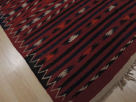 Kilim Red Runner Flat Woven 43 X 92  Area Rug 100-109494 Image 5