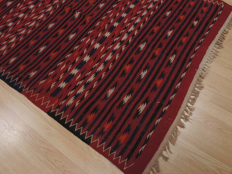 Kilim Red Runner Flat Woven 43 X 92  Area Rug 100-109494 Image 9