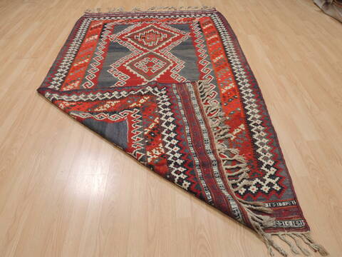 Kilim Blue Flat Woven 411 X 88  Area Rug 100-109499 Image 14
