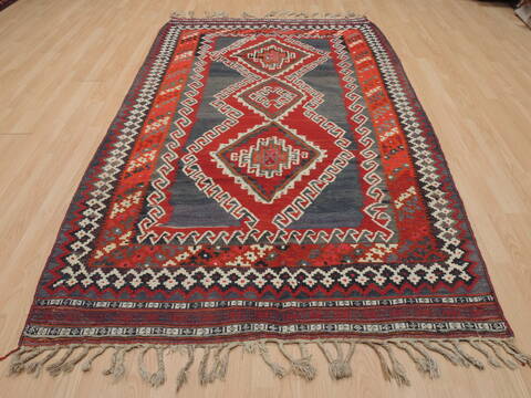 Kilim Blue Flat Woven 411 X 88  Area Rug 100-109499 Image 17