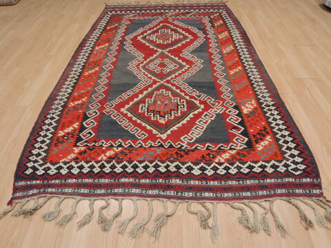 Kilim Blue Flat Woven 411 X 88  Area Rug 100-109499 Image 3
