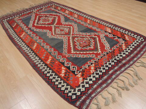 Kilim Blue Flat Woven 411 X 88  Area Rug 100-109499 Image 5